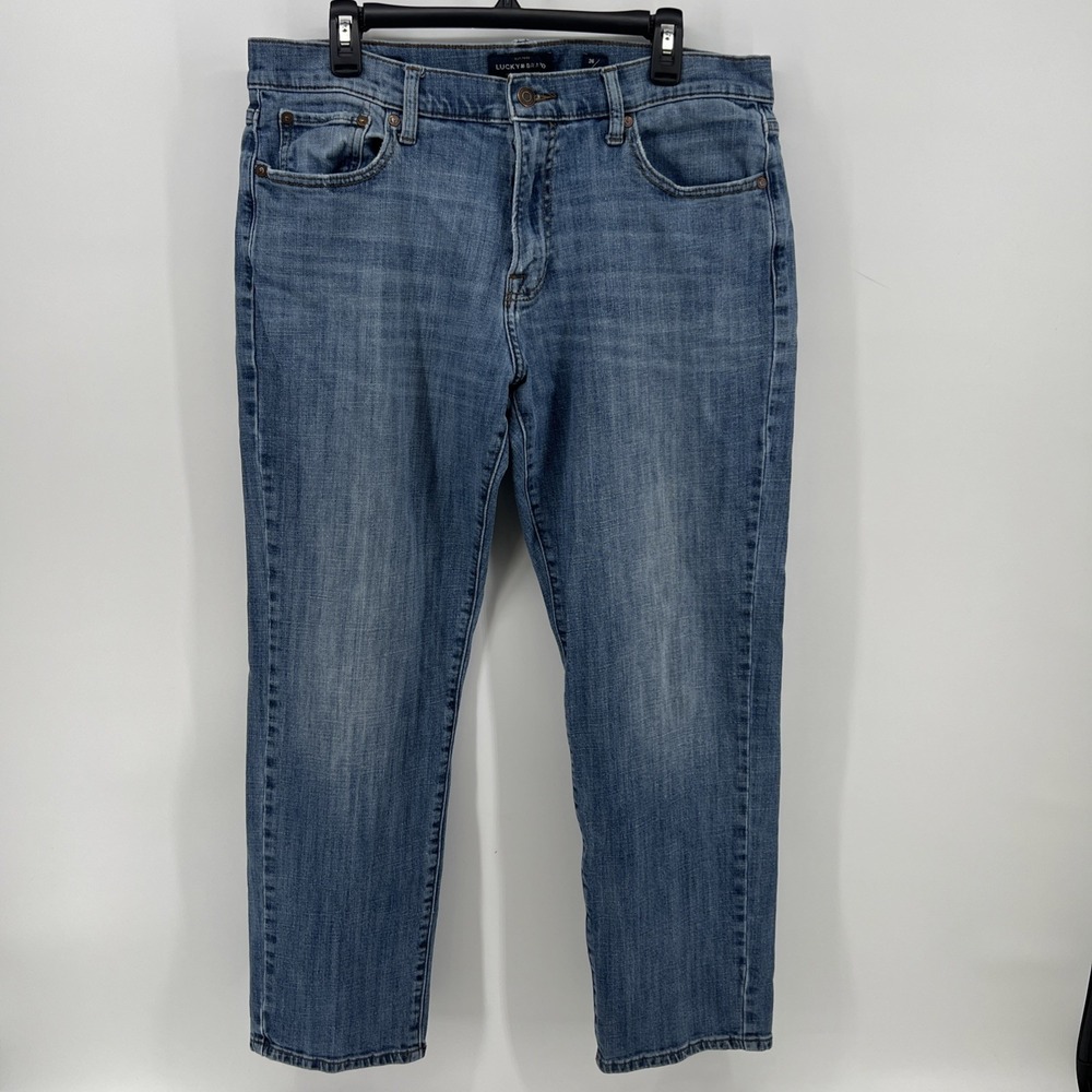 Lucky Brand 221 Original Straight Jeans Men's 36x30 Blue Denim Stretch